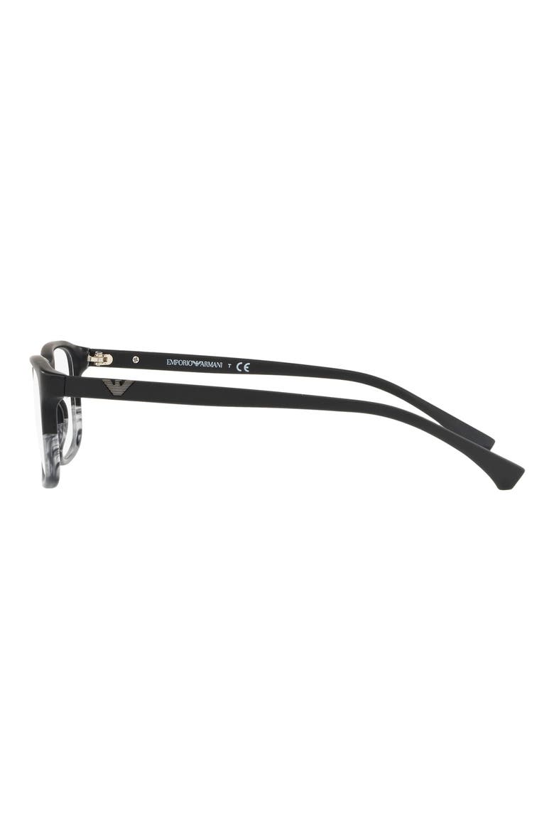 53mm Rectangular Optical Glasses, Alternate, color, DARK GREY BLACK
