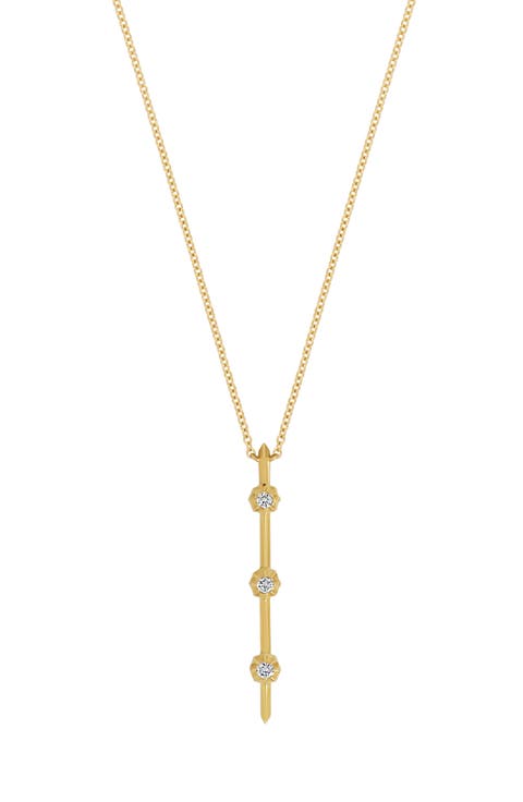 Monaco 18K Yellow Gold Diamond Bar Pendant Necklace - 0.08ct. (Nordstrom Exclusive)