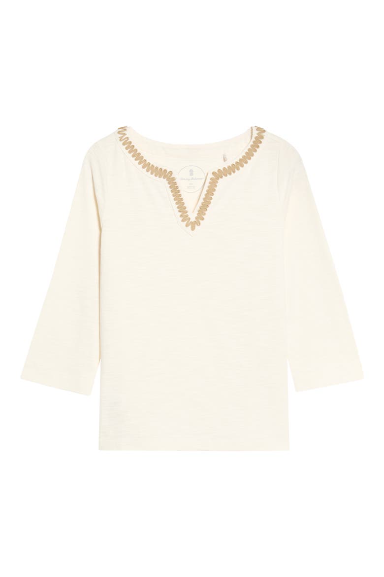 Ashby Isles Soutache Split Neck Top, Alternate, color, COCONUT