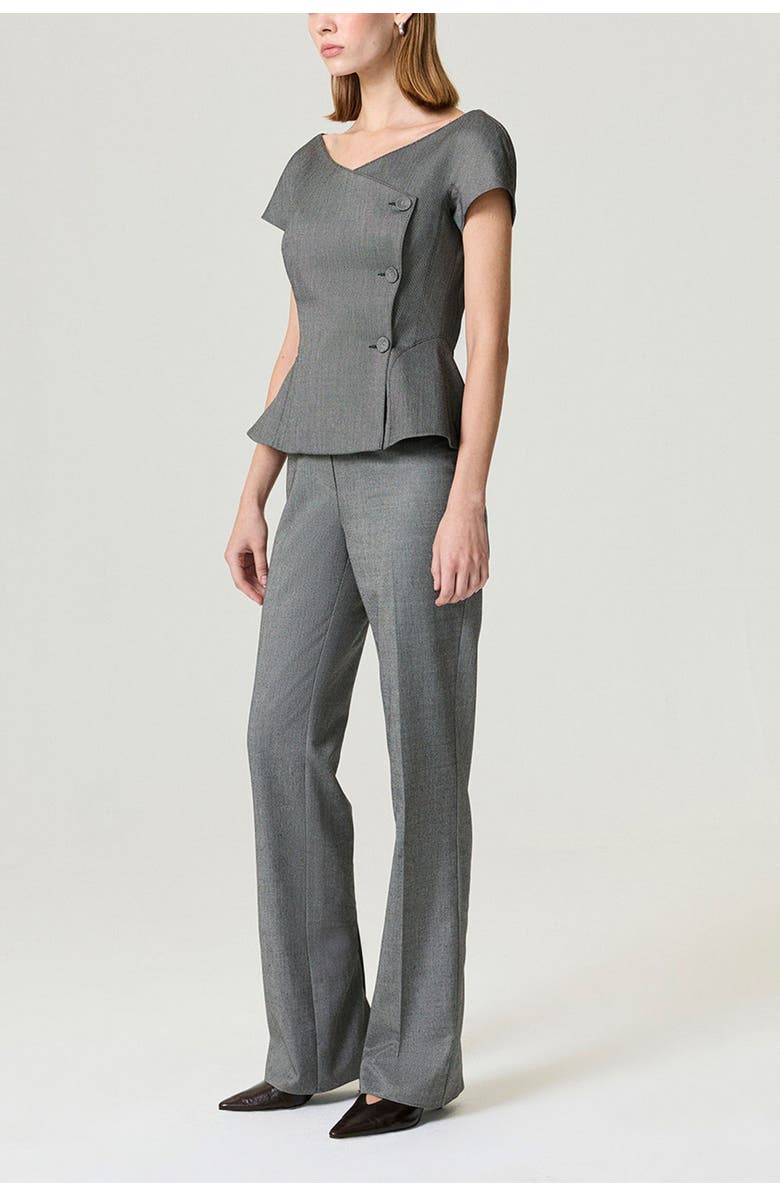 Nocturne Side Slit Tailored Pants, Alternate, color, Dark Grey