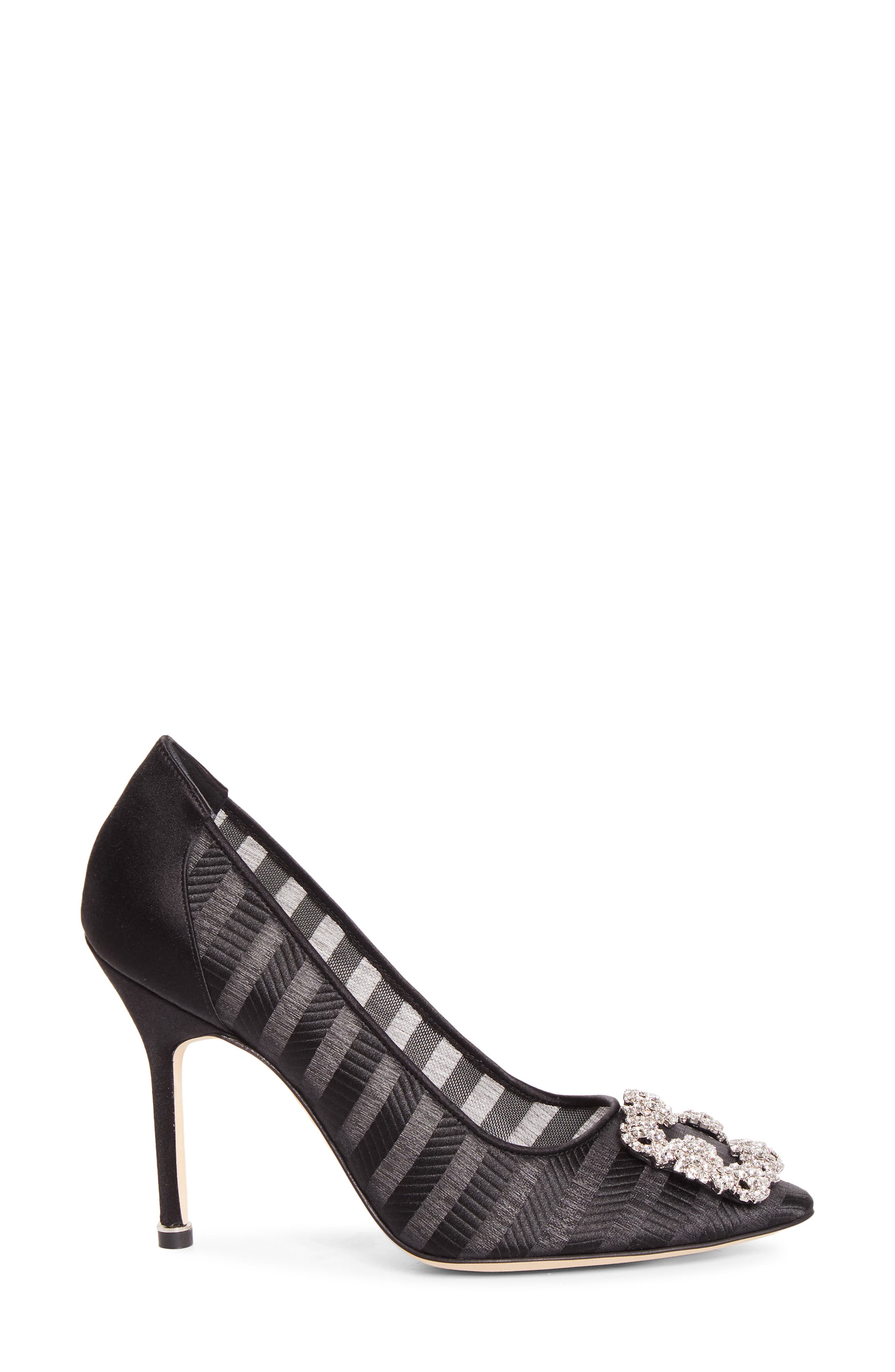 Manolo Blahnik Hangisila Pump, Alternate, color, Ywov 979R/Black