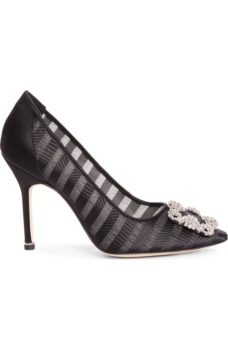 Manolo Blahnik Hangisila Pump, Alternate, color, Ywov 979R/Black