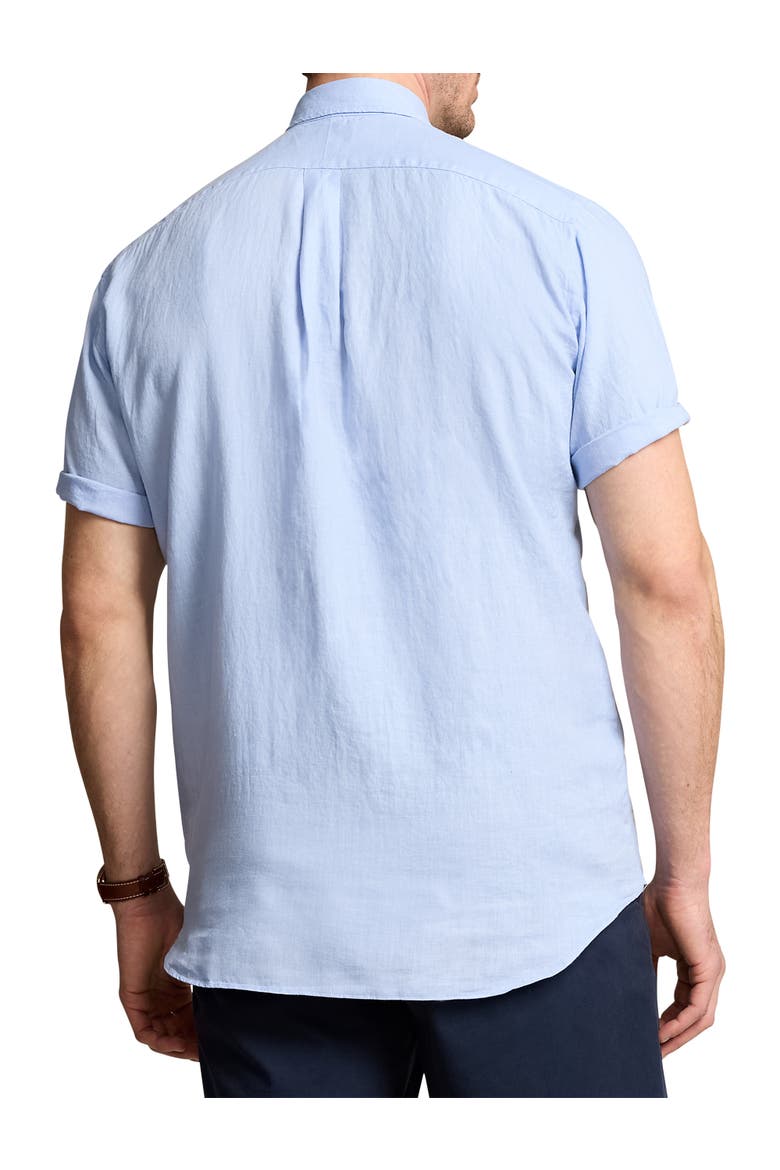 Big & Tall Linen Sport Shirt, Alternate, color, BLUE HYACINTH