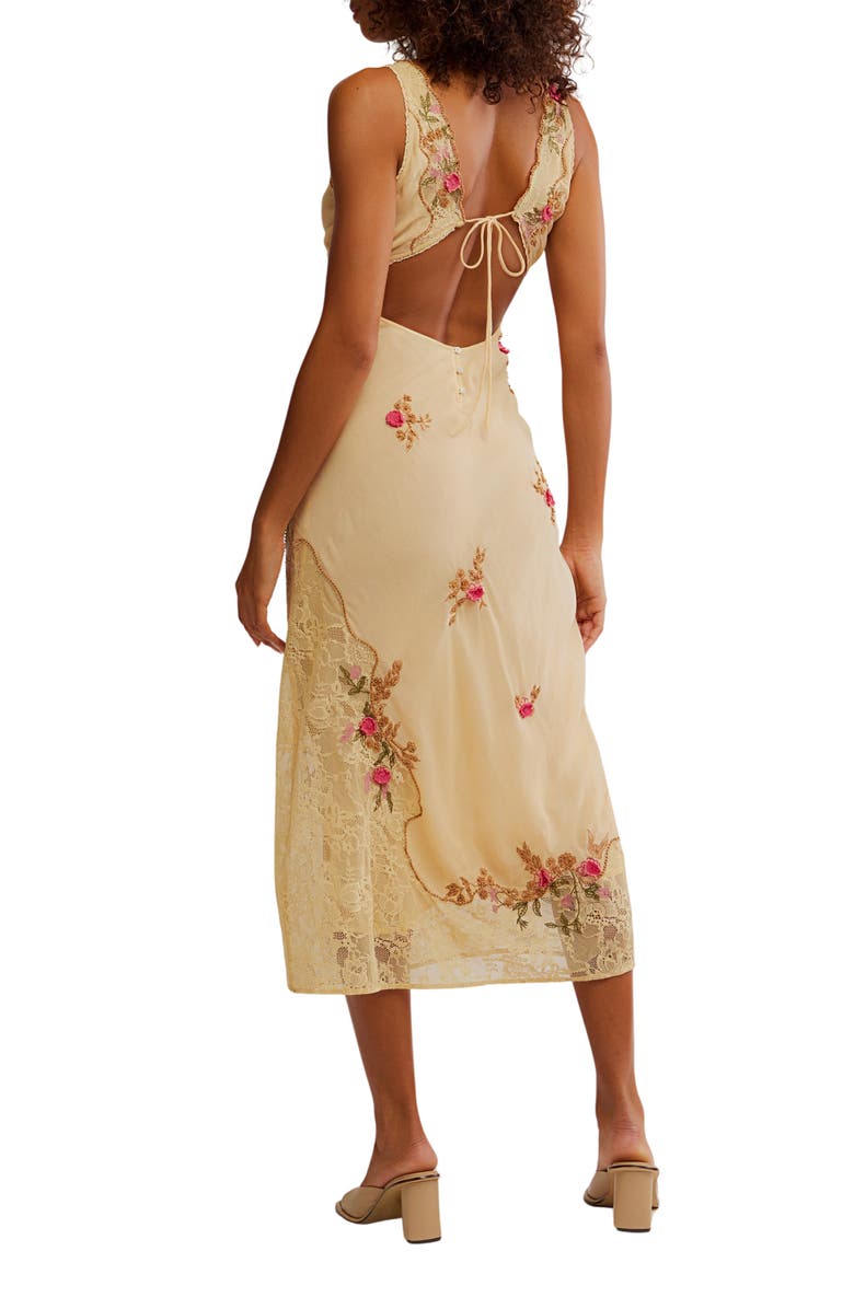 Free People Meet Again Midi Dress, Alternate, color, Beige
