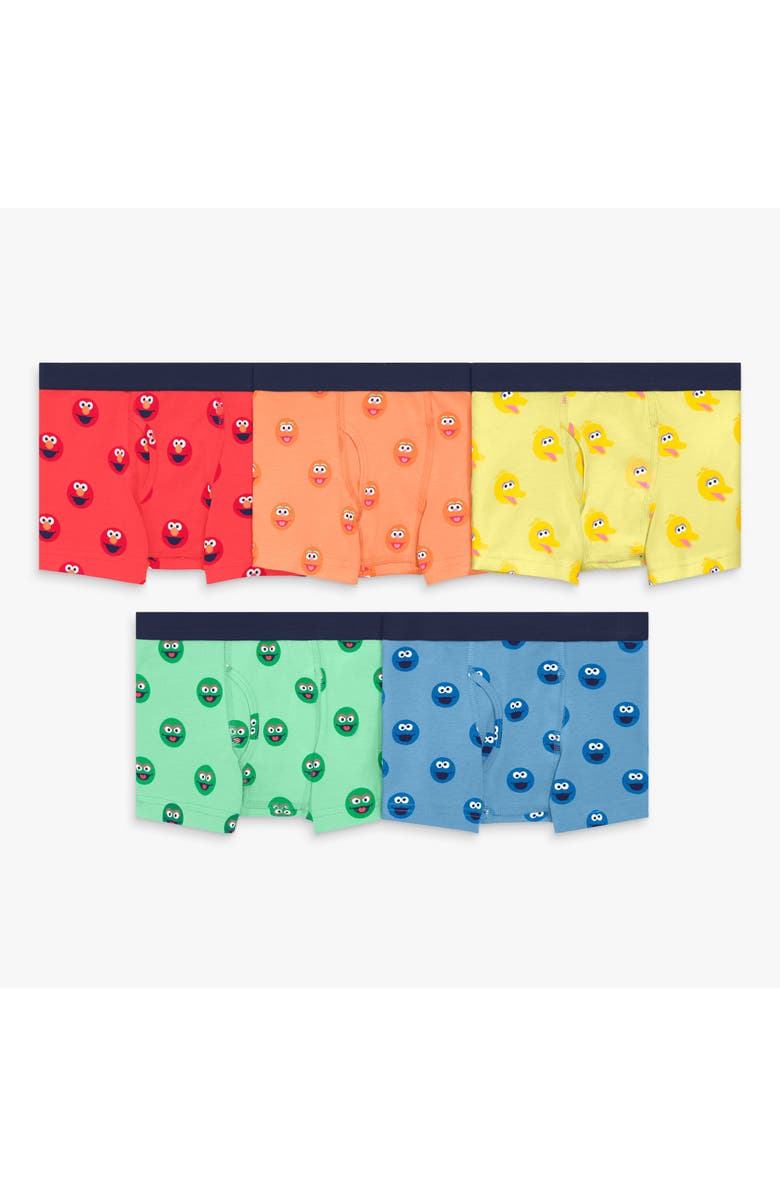 Primary Kids Sesame Street Boxer Brief 5-Pack, Main, color, Rainbow Sesame Street Friends