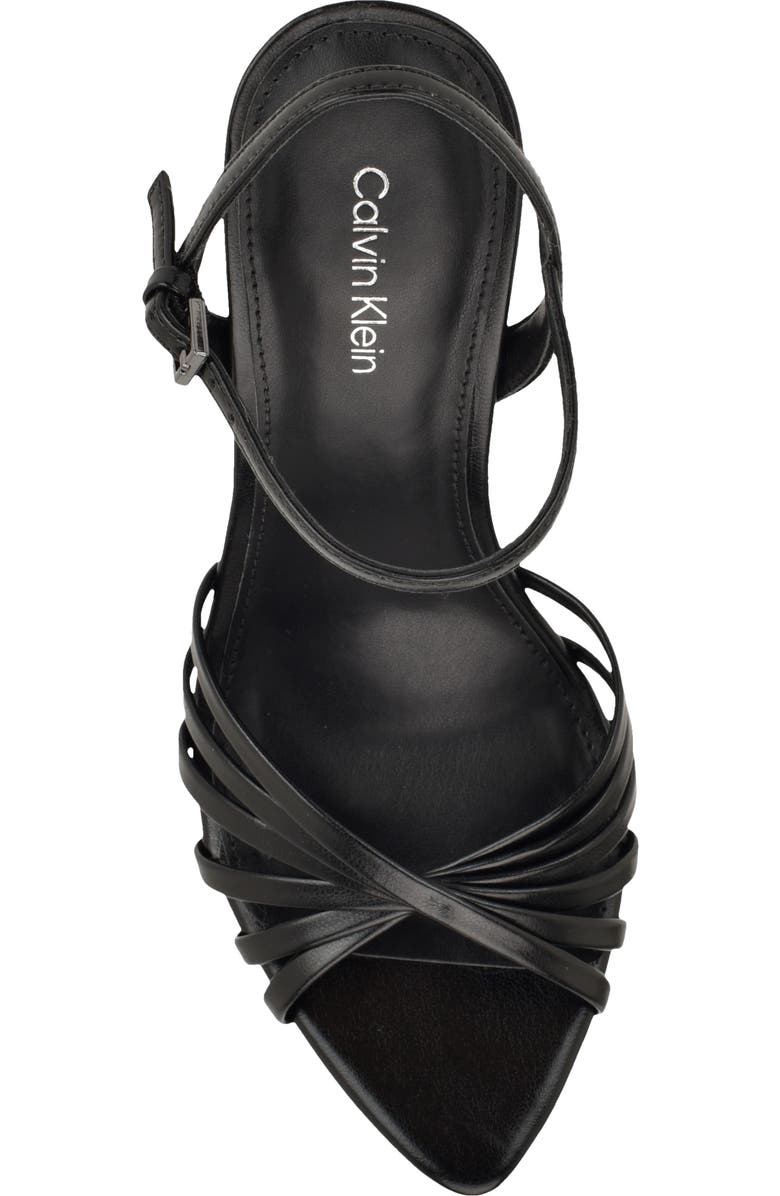 Calvin Klein Daniella Ankle Strap Pointed Toe Sandal, Alternate, color, Black