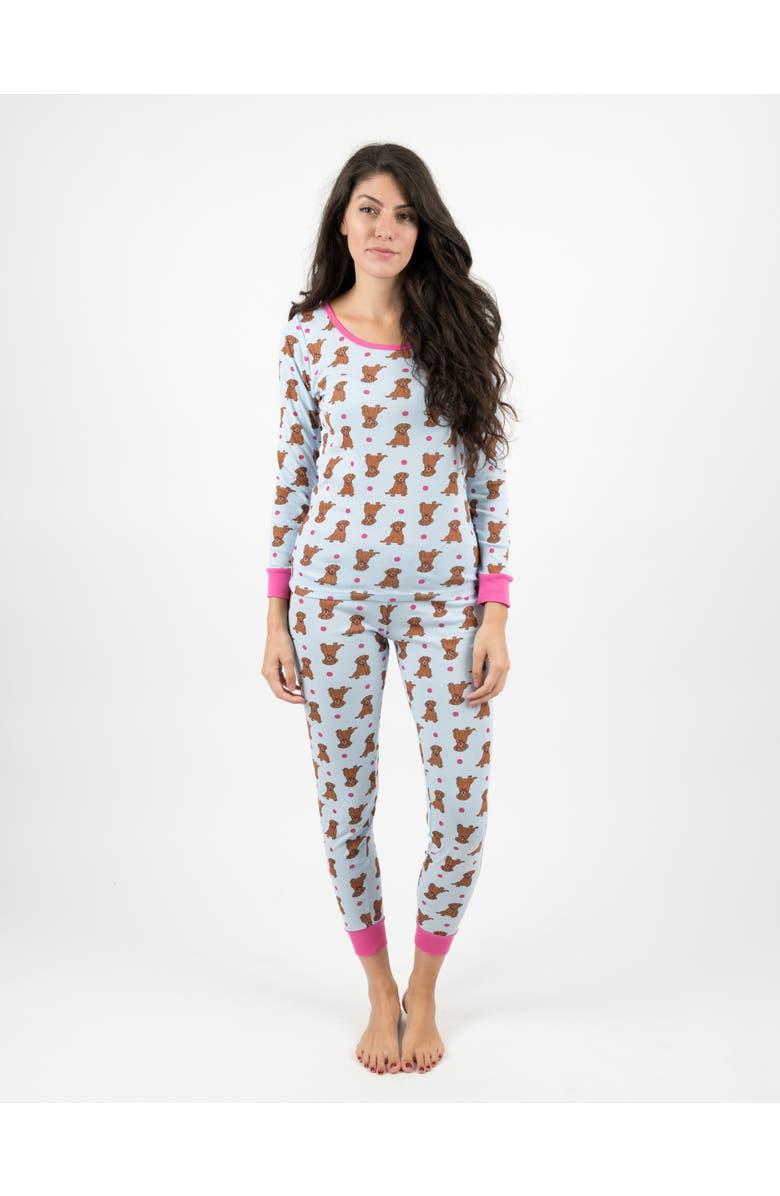 Leveret Women's Cotton Matching Family Pajamas, Dream Weaver Prints, Main, color, Puppy