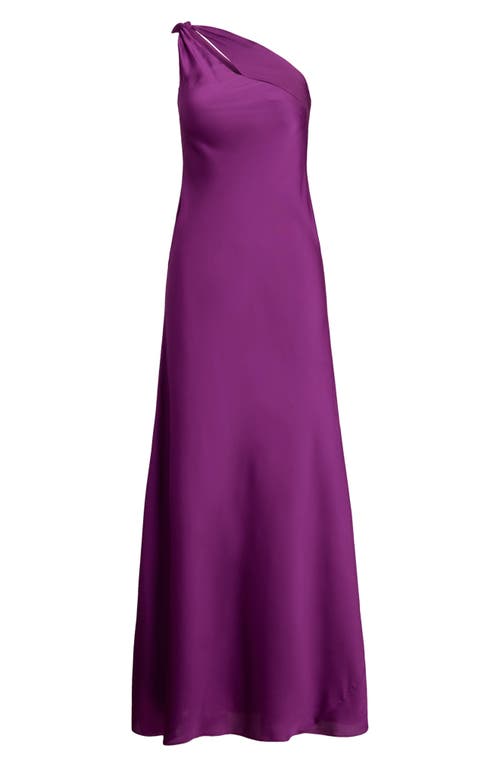 Ralph Lauren Cutout Charmeuse One-shoulder Gown In Pink