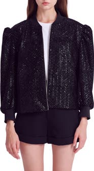 Endless Rose Sequin Velvet Bomber Jacket