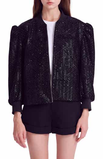 Sequin Velvet Bomber Jacket