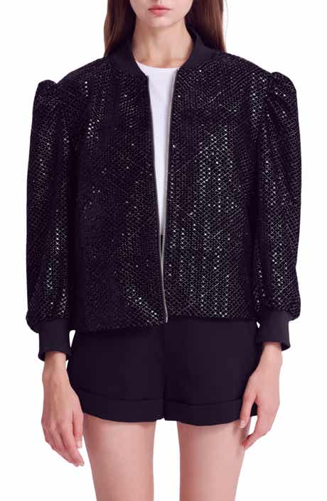 Sequin Velvet Bomber Jacket
