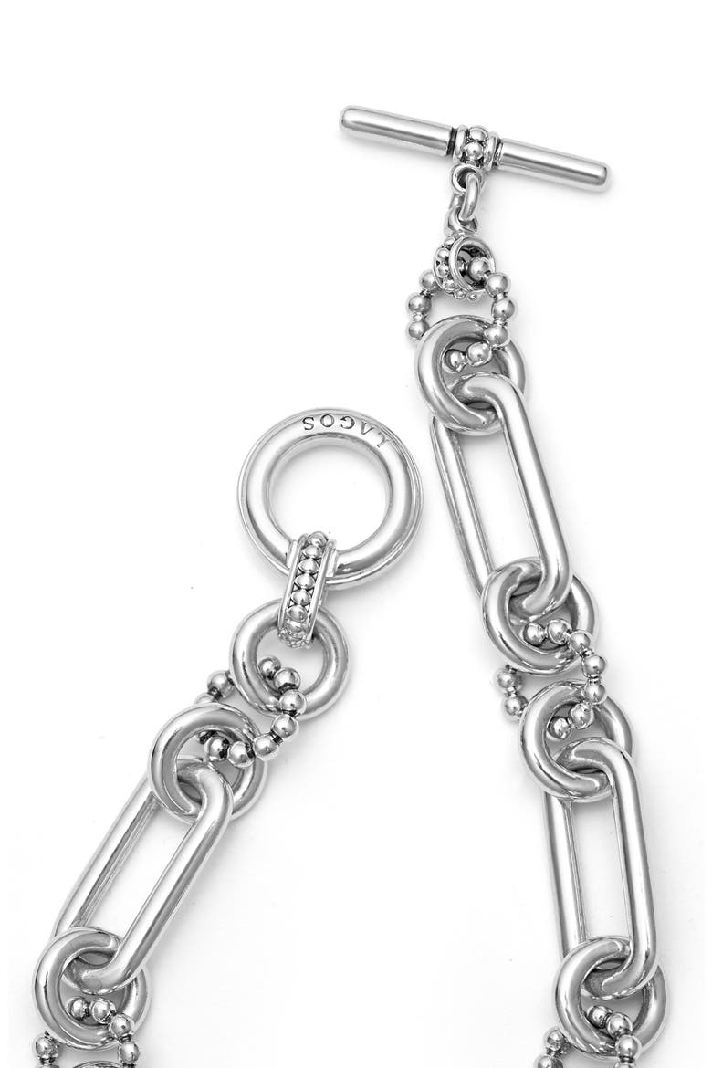 Signature Caviar Link Bracelet, Alternate, color, SILVER