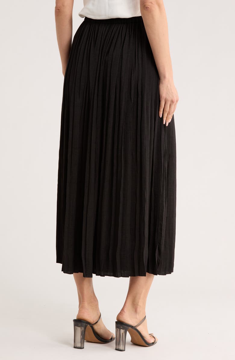 ELIE ELIE TAHARI Pleated A-Lined Midi Skirt, Alternate, color, Black