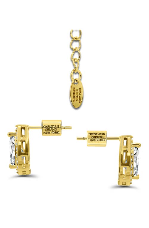 Christian Siriano Pear Cubic Zirconia Necklace & Stud Earrings Set In Multi