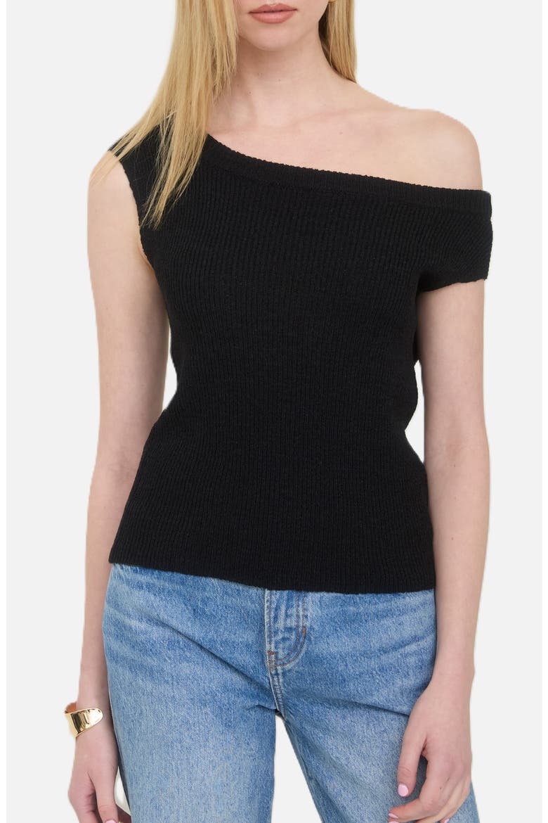 Off-the-Shoudler Sweater, Main, color, BLACK