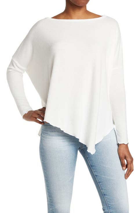Assymetrical Hem Dolman Sleeve Sweater