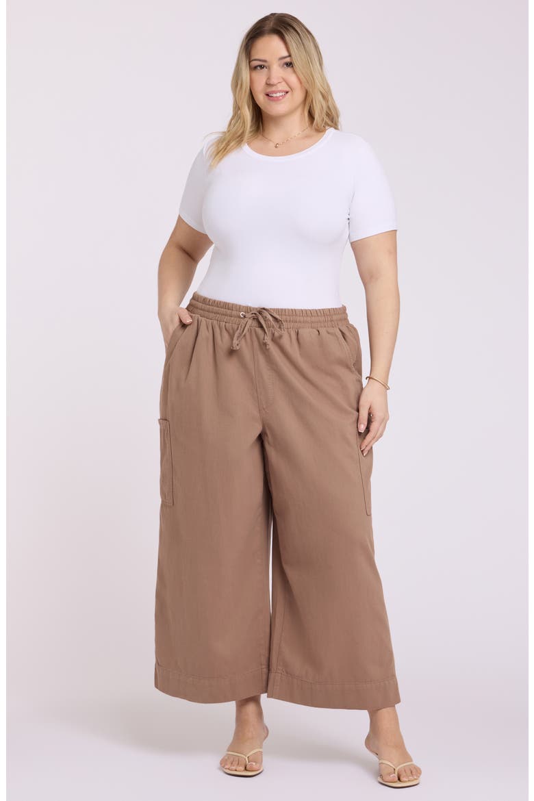Whitney Pull-On Crop Wide Leg Cargo Pants, Alternate, color, TOASTED COCONUT