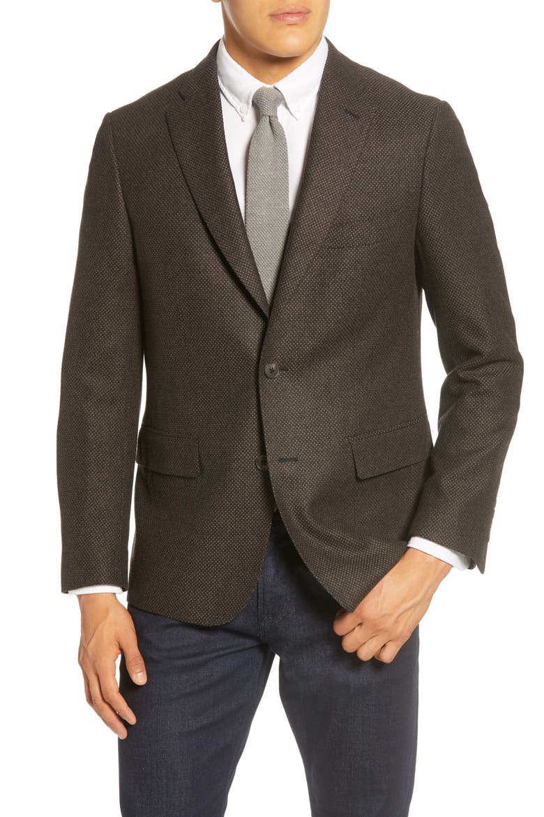Traditional Fit Wool & Cashmere Sport Coat, Main, color, GREY PAVEMENT TAN BASKETWEAVE