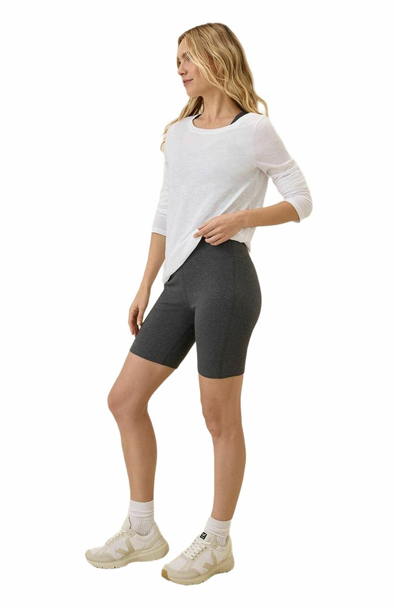 Pact On The Go-To Bike Short Made with Organic Cotton, Alternate, color, Charcoal Heather