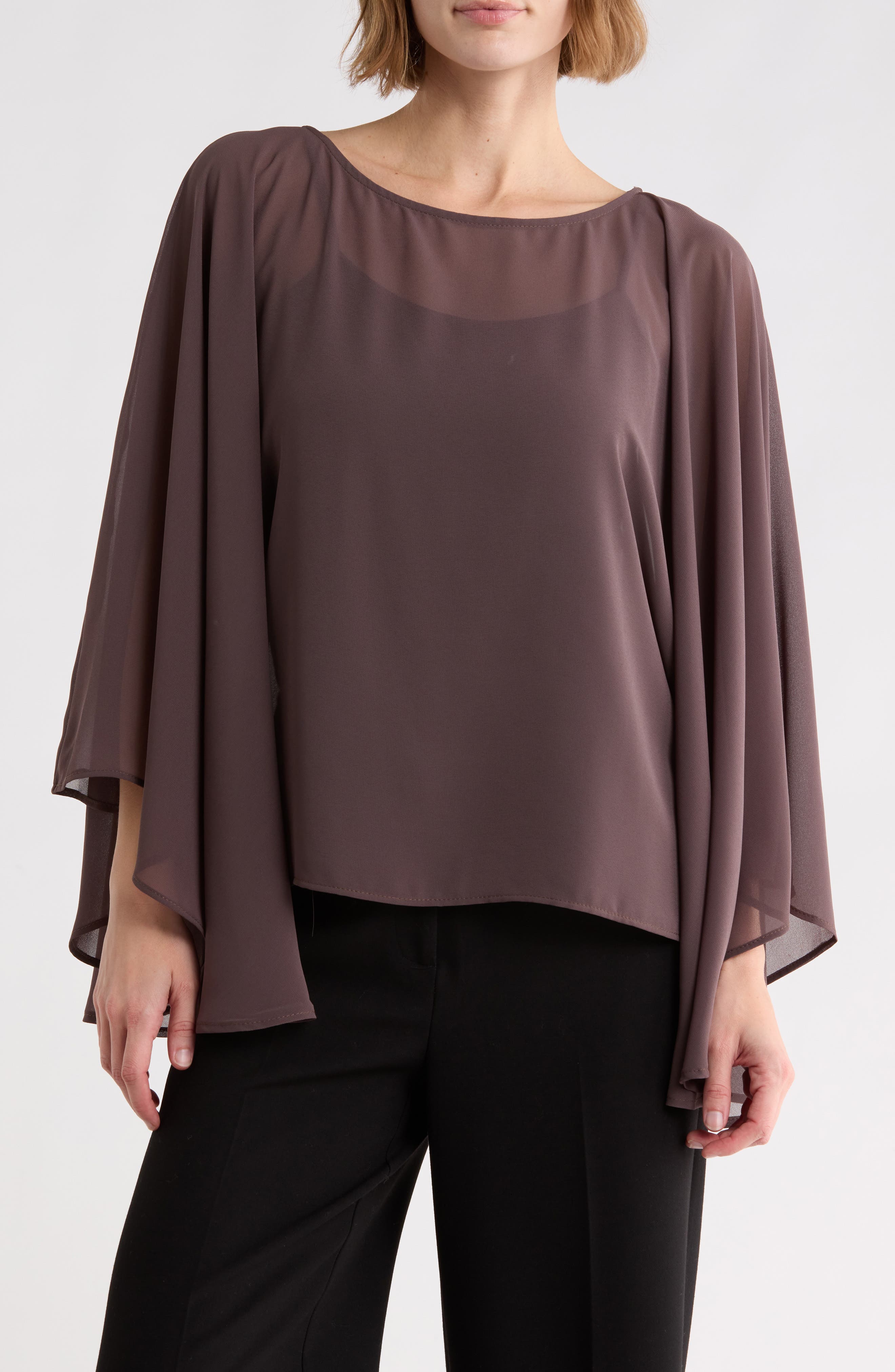 Sheer Chiffon Poncho Top
