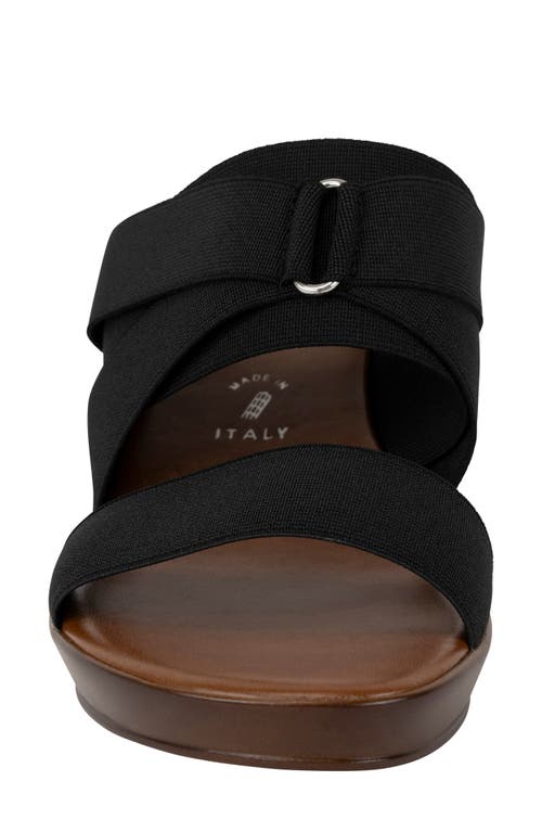 Italian Shoemakers Clous Wedge Sandal In Black
