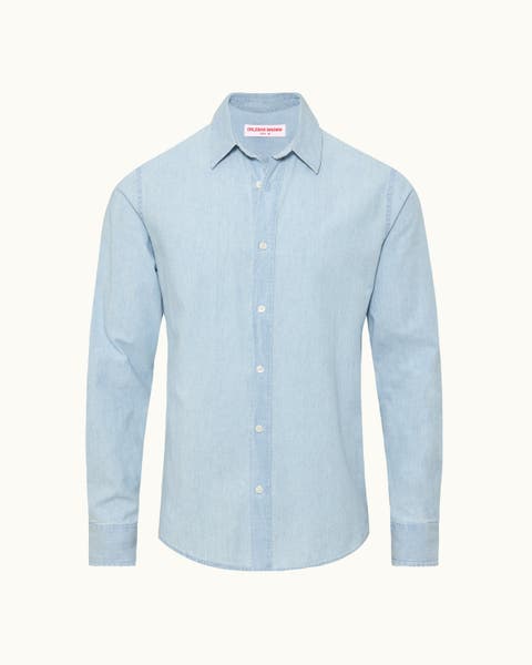 Giles Chambray Tailored Fit Chambray Shirt