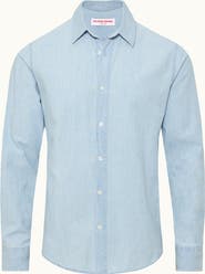 Orlebar Brown Giles Chambray Tailored Fit Chambray Shirt