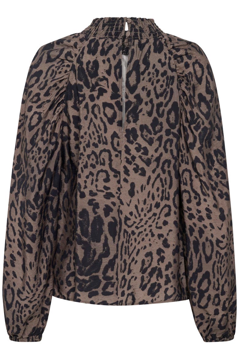 KAjemma Puff Sleeve Print Blouse, Alternate, color, Major Brown/Black Leo