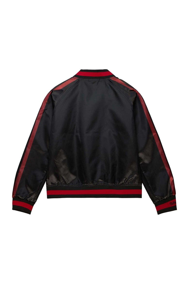 Women's Mitchell & Ness Black Buffalo Bills Raglan Satin Full-Snap Jacket, Alternate, color, Black