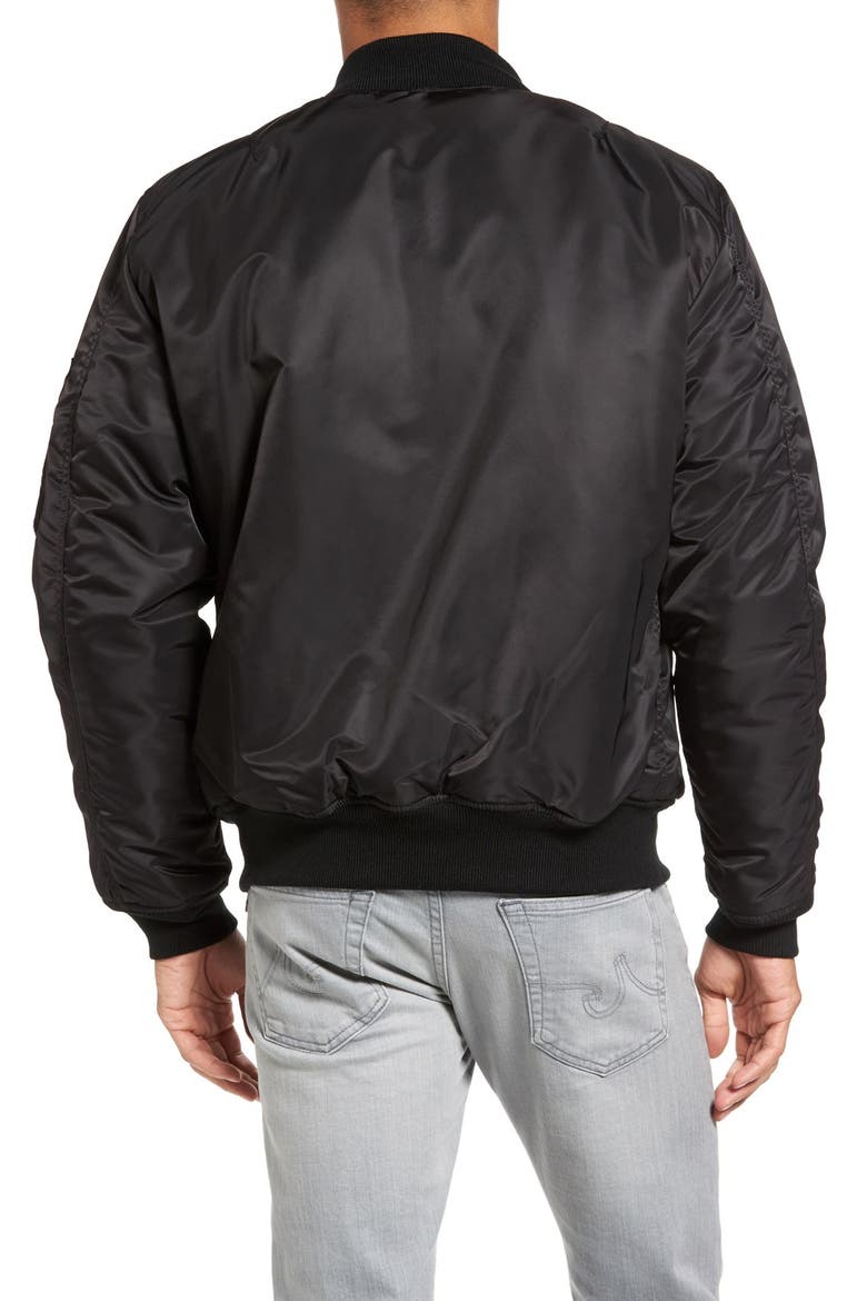 Water Resistant MA-1 Flight Jacket, Alternate, color, BLACK