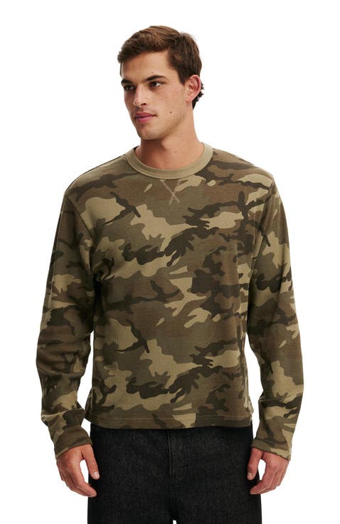 Men's Cropped Fit Textured Long Sleeve