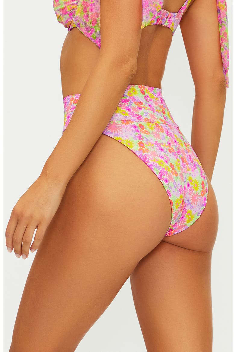 Highway High Waist Bikini Bottoms, Alternate, color, NEON BOUQUET