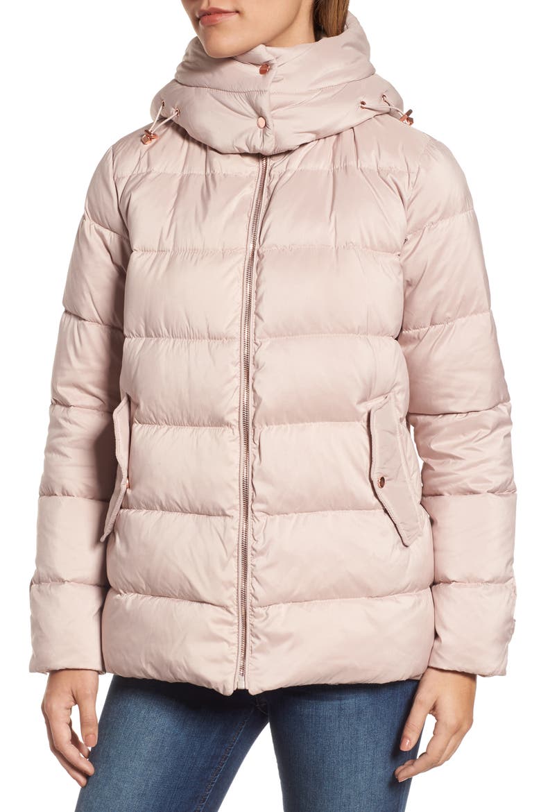Hooded Puffer Jacket, Alternate, color, PETAL PINK