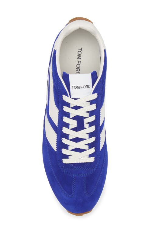 Tom Ford Mick Mixed Media Sneaker In Blue