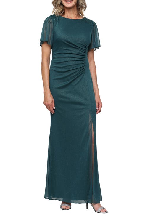 Sparkle Embellished Shoulder Gown