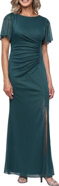 SL FASHIONS Sparkle Embellished Shoulder Gown