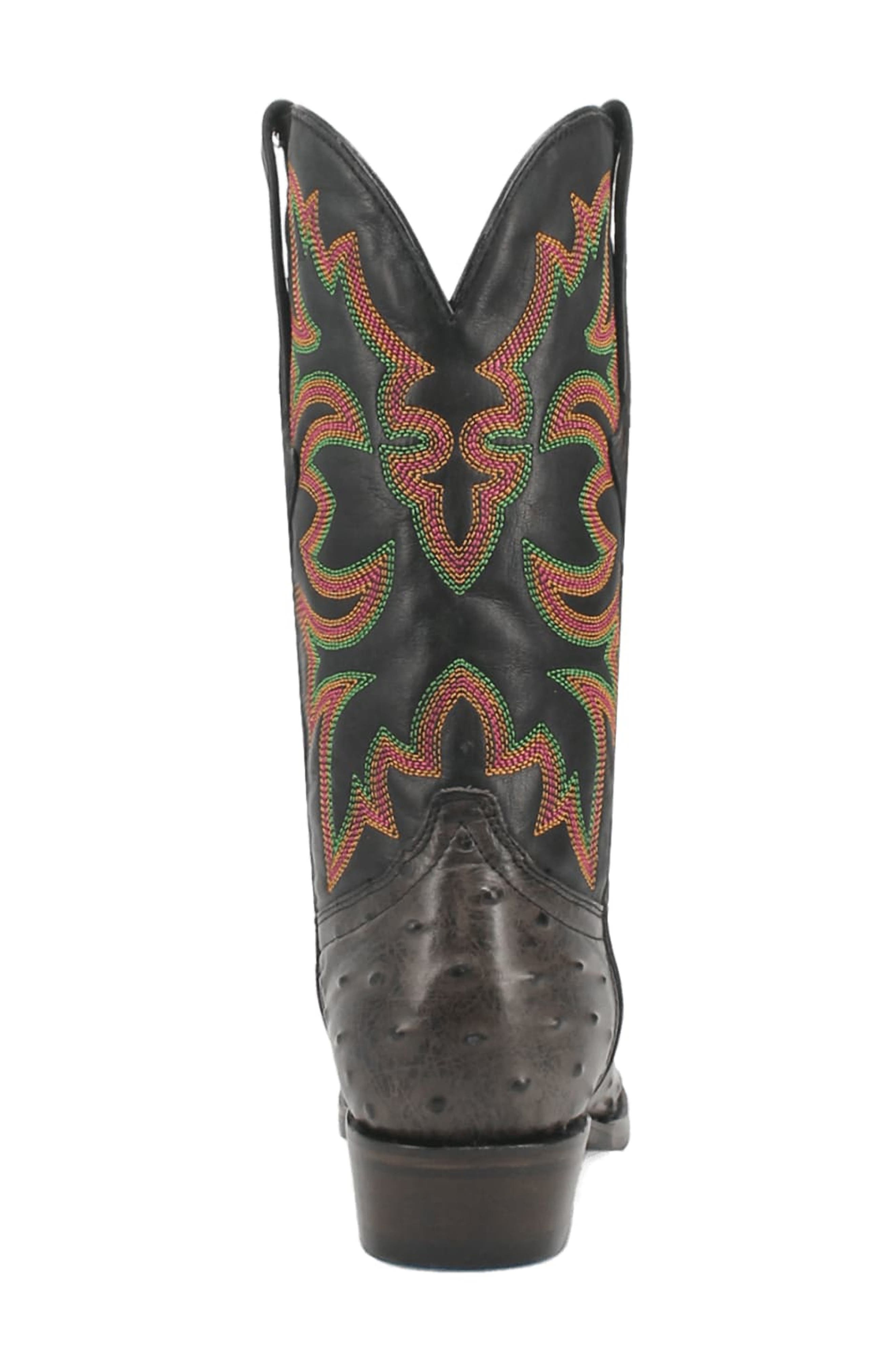 Dingo Outlaw Ostrich Embossed Cowboy Boot, Alternate, color, 