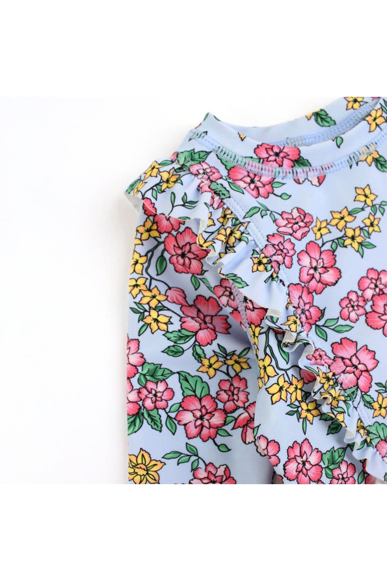 Baby Girls Princess Seam Ruffle Rash Guard 2-Piece, Alternate, color, Cheerful Blossoms