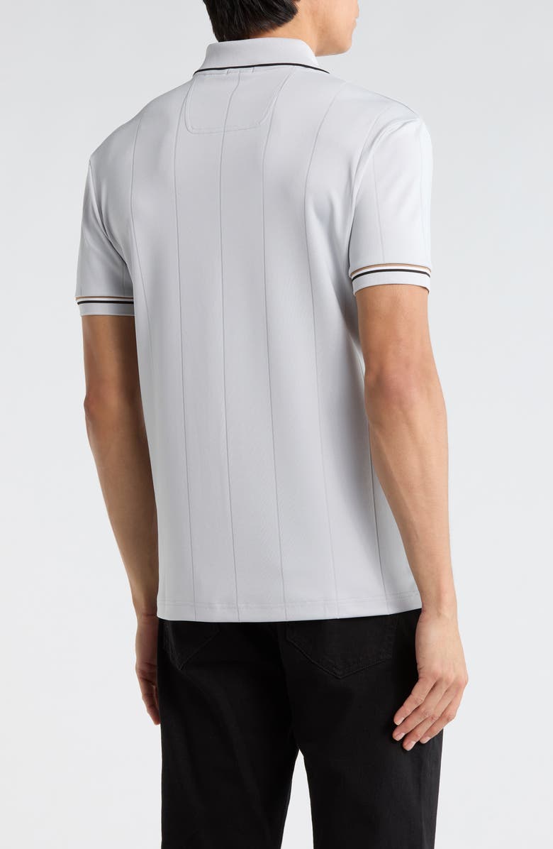 BOSS Palle Tipped Johnny Collar Knit Polo, Alternate, color, Light/ Pastel Grey