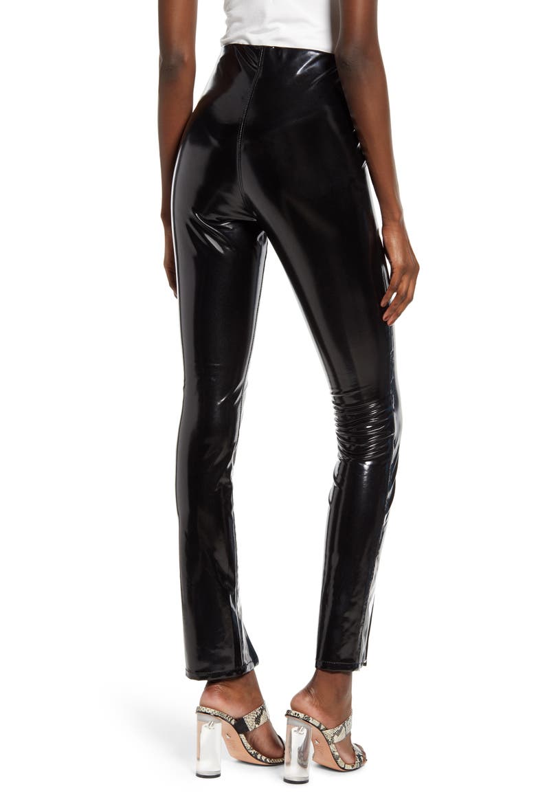 Patent Faux Leather Leggings, Alternate, color, DOMINATRIX