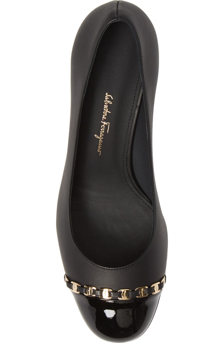 FERRAGAMO Salvatore Ferragamo Avella Chainlink Trim Pump, Alternate, color,