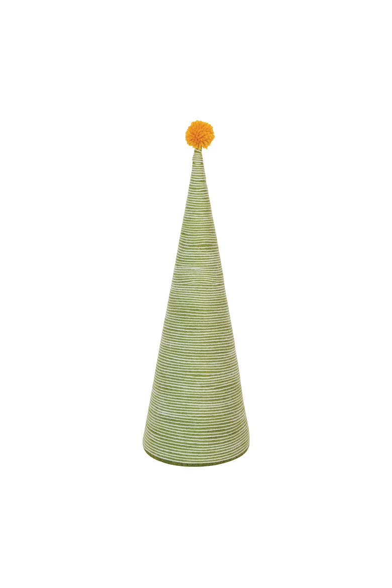 Wool Yarn Wrapped Tree with Yellow Pom Pom, Main, color, Yellow & Green