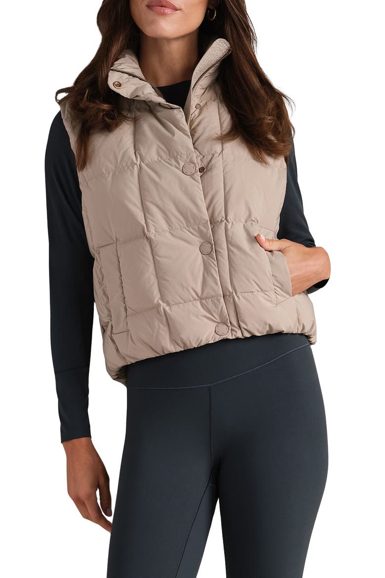 Powder Puffer Down Vest, Main, color, BEIGE STONE