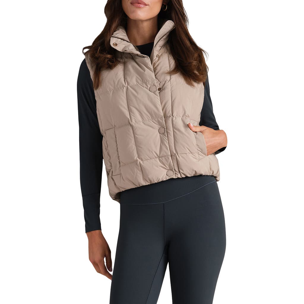 Rhone Powder 650 Fill Power Down Puffer Vest In Neutral