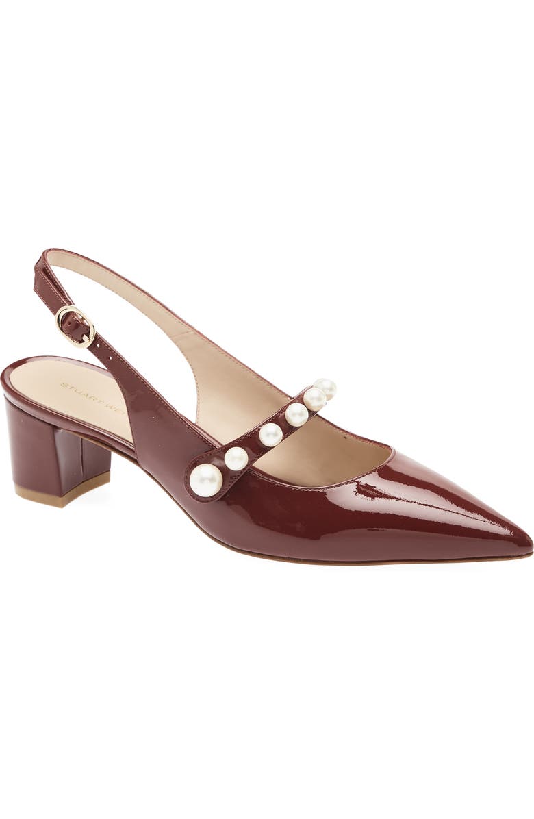 Stuart Weitzman Pia Mary Jane Slingback Pump, Main, color, Burgundy