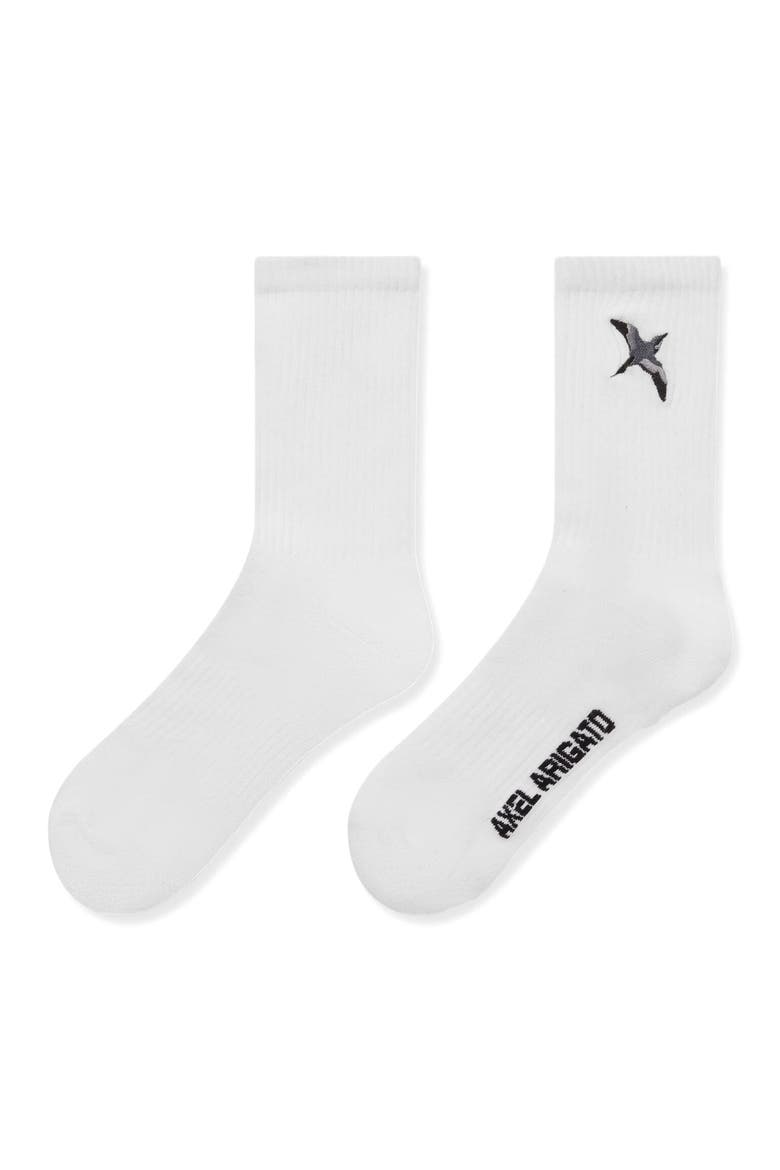 Bee Bird Tube Socks, Main, color, White