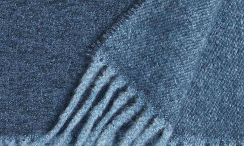 Nordstrom Plaid Fringe Throw Blanket In Blue