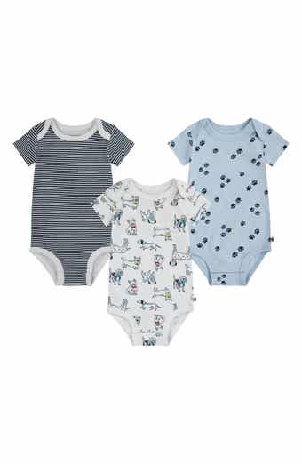 Assorted 3-Pack Organic Cotton Bodysuits
