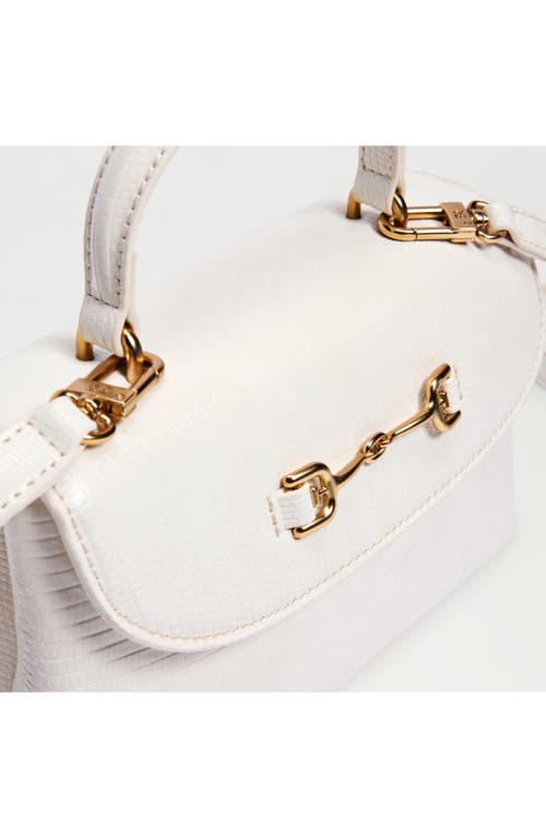 Sam Edelman Loriane Embossed Faux Leather Top Handle Bag In White