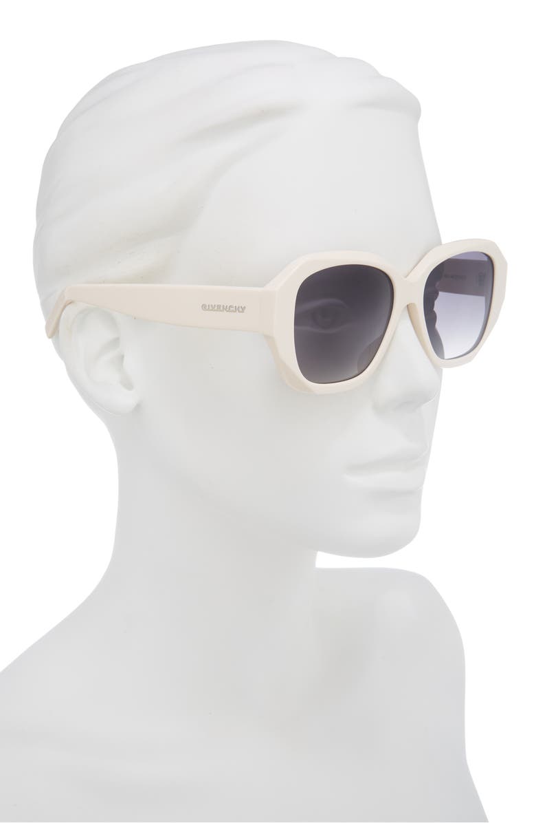Givenchy GV Day 55mm Round Sunglasses, Alternate, color, Ivory / Gradient Smoke
